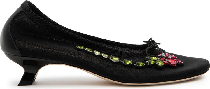 Simone Rocha 40 Crystal-embellished Mesh Pumps