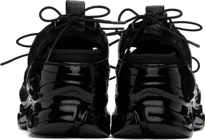Simone Rocha Black Beaded Classic Tracker Sneakers - Image 2