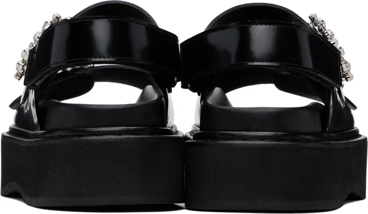 Simone Rocha Black Beaded Platform Sandals - Image 2