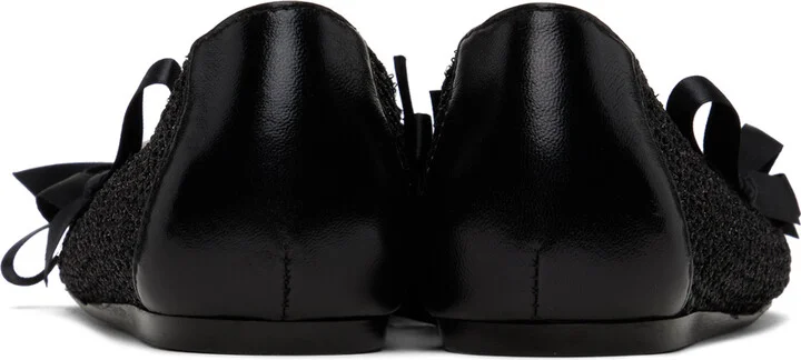 Simone Rocha Black Bell Charm Crochet Ballerina Flats - Image 2