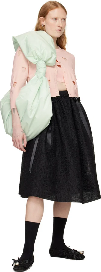 Simone Rocha Black Bell Charm Crochet Ballerina Flats - Image 5