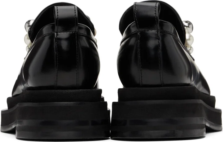 Simone Rocha Black Bell Charm Heart Toe Platform Loafers - Image 2