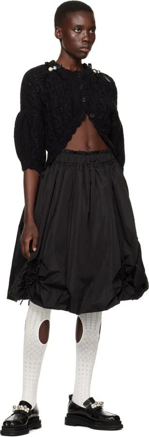 Simone Rocha Black Bell Charm Heart Toe Platform Loafers - Image 5