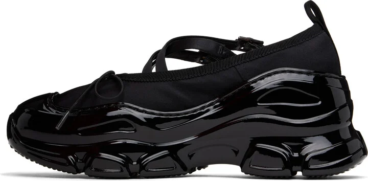 Simone Rocha Black Classic Criss Cross Tracker Ballerina Flats - Image 3
