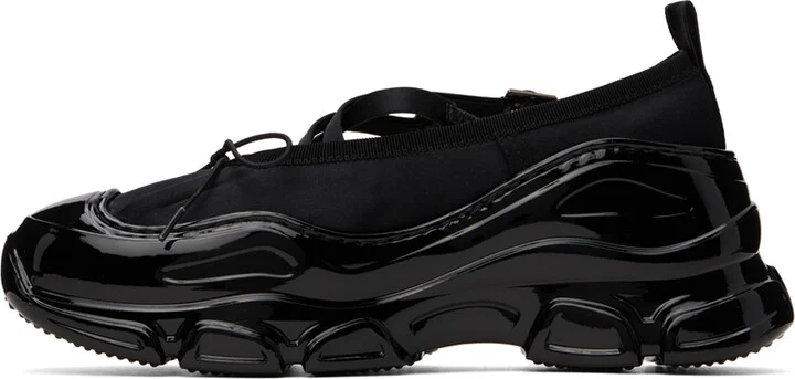 Simone Rocha Black Classic Criss Cross Tracker Ballerina Sneakers - Image 3
