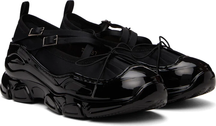 Simone Rocha Black Classic Criss Cross Tracker Ballerina Sneakers - Image 4