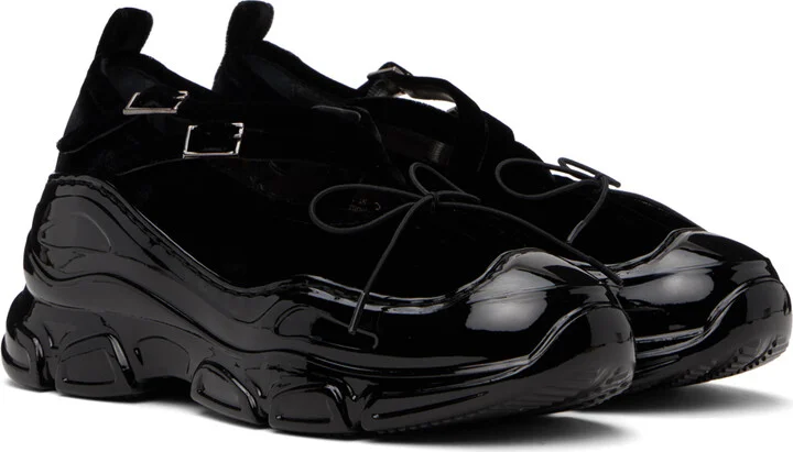Simone Rocha Black Classic Criss Cross Tracker Ballerina Sneakers - Image 4
