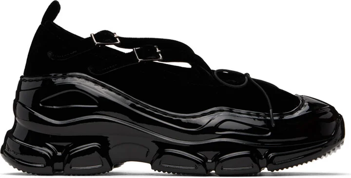 Simone Rocha Black Classic Criss Cross Tracker Ballerina Sneakers