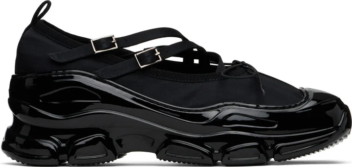 Simone Rocha Black Classic Criss Cross Tracker Ballerina Sneakers