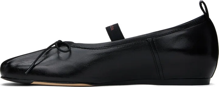 Simone Rocha Black Classic Logo Band Ballerina Flats - Image 3