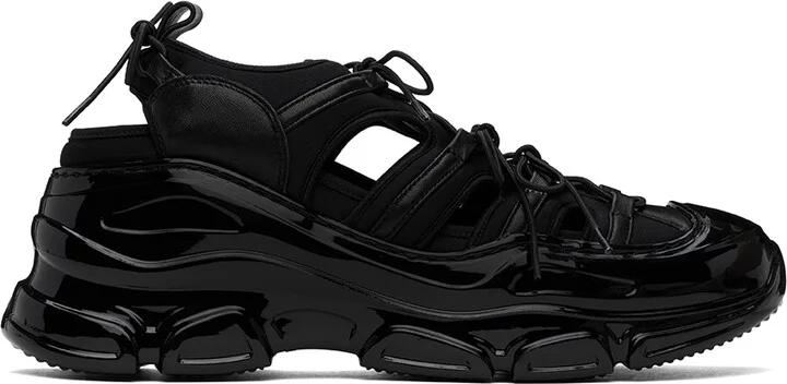 Simone Rocha Black Classic Tracker Trainer Sneakers