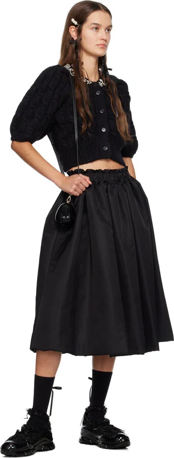 Simone Rocha Black Criss-Cross Tracker Ballerina Flats - Image 5
