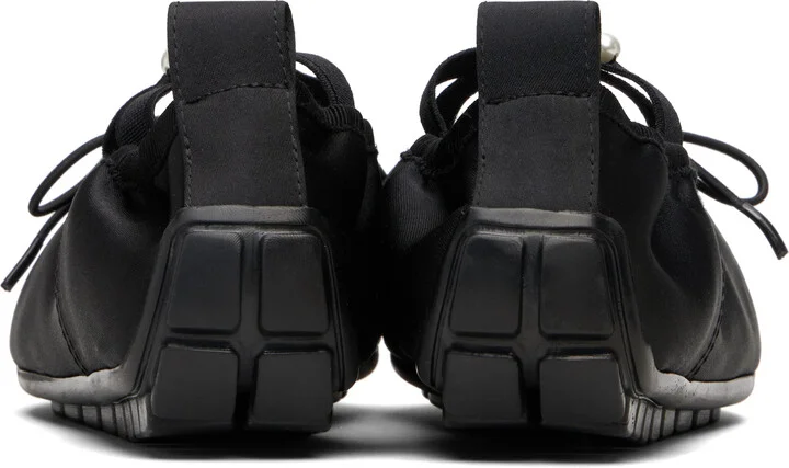 Simone Rocha Black Embellished Grip Ballerina Flats - Image 2
