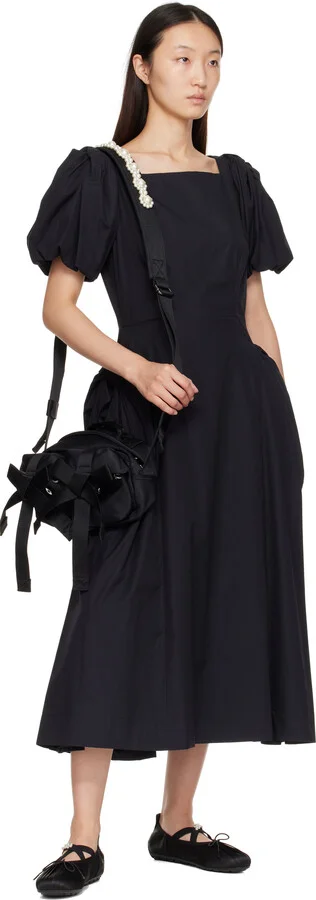Simone Rocha Black Embellished Grip Ballerina Flats - Image 5
