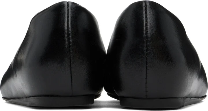 Simone Rocha Black Embellished Pointed Toe Ballerina Flats - Image 2