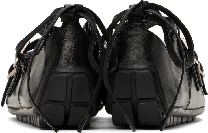 Simone Rocha Black Ghillie Grip Ballerina Flats - Image 2