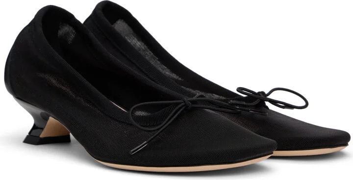 Simone Rocha Black Mesh Ballerina Heels - Image 4