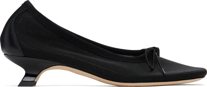 Simone Rocha Black Mesh Ballerina Heels