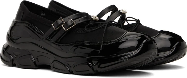 Simone Rocha Black Mesh Tracker Ballerina Flats - Image 4