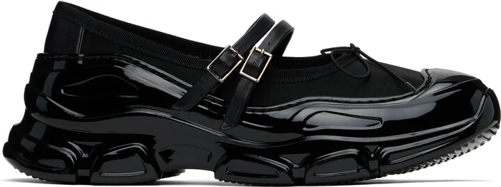 Simone Rocha Black Mesh Tracker Ballerina Sneakers