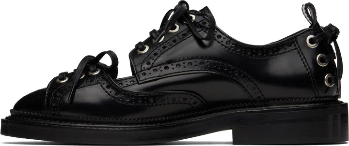 Simone Rocha Black Multi-Lace Cutout Brogues - Image 3