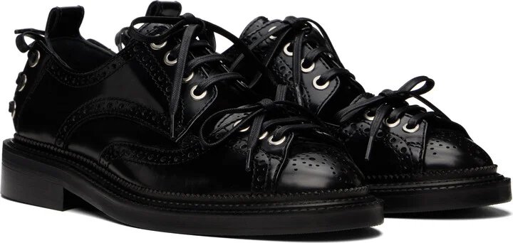 Simone Rocha Black Multi-Lace Cutout Brogues - Image 4