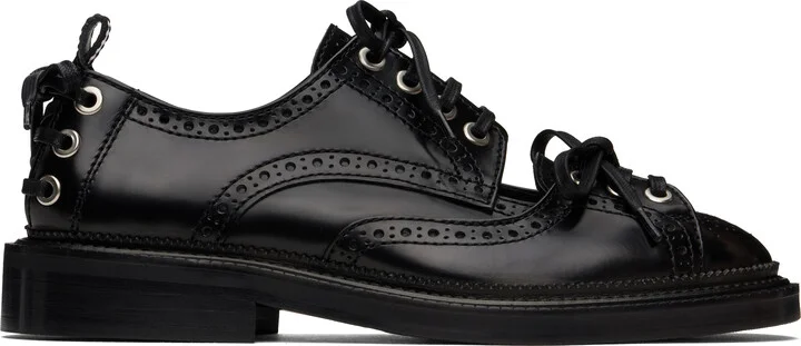 Simone Rocha Black Multi-Lace Cutout Brogues