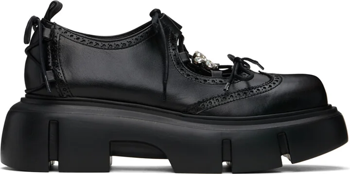 Simone Rocha Black Platform Ghillie Brogues