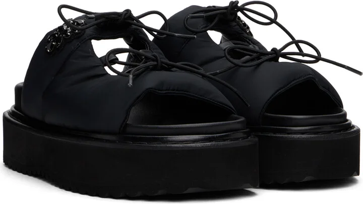 Simone Rocha Black Platform Ghillie Sandals - Image 4