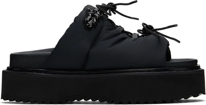 Simone Rocha Black Platform Ghillie Sandals