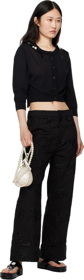 Simone Rocha Black Thong Sandals - Image 5