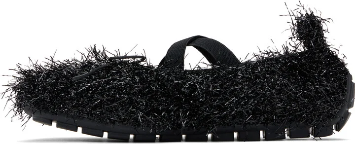 Simone Rocha Black Tinsel Grip Ballerina Flats - Image 3