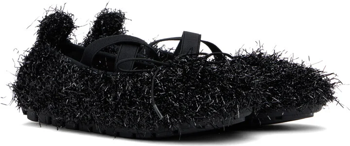 Simone Rocha Black Tinsel Grip Ballerina Flats - Image 4