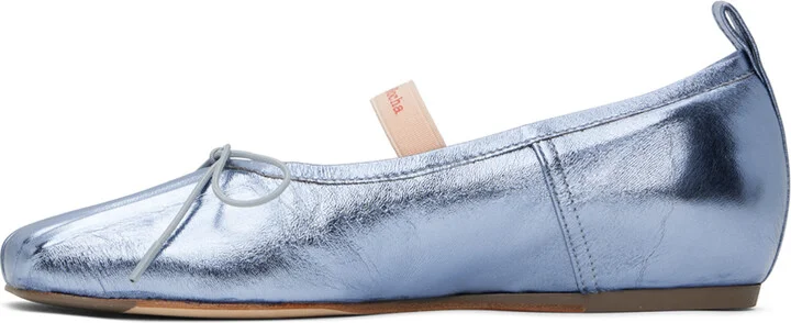 Simone Rocha Blue Classic Logo Band Ballerina Flats - Image 3