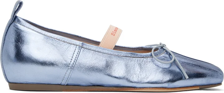 Simone Rocha Blue Classic Logo Band Ballerina Flats