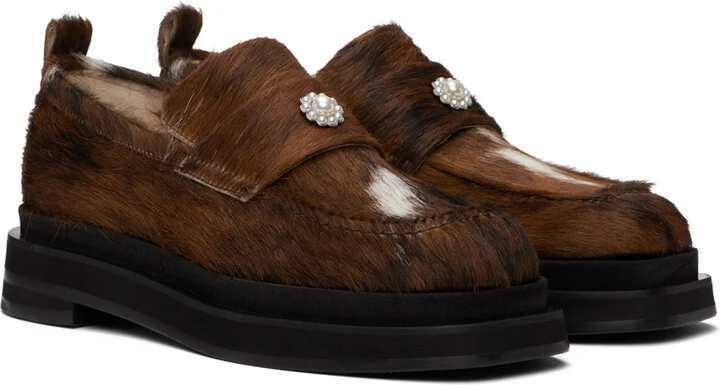Simone Rocha Brown Heart Toe Platform Loafers - Image 4