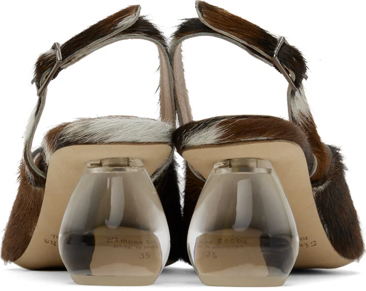 Simone Rocha Brown Pointed Slingback Heels - Image 2