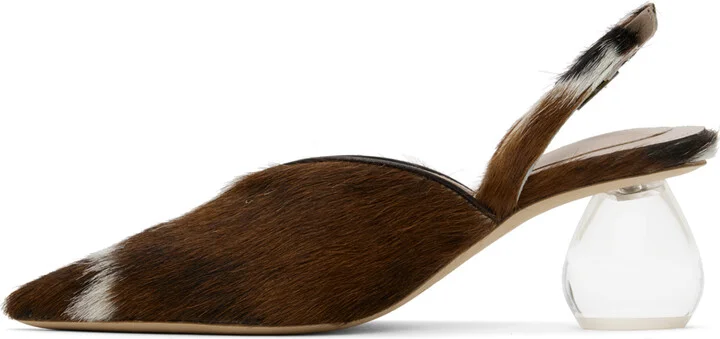 Simone Rocha Brown Pointed Slingback Heels - Image 3