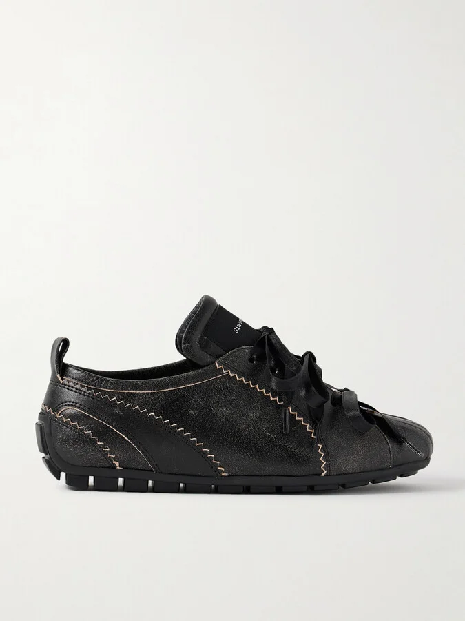 Simone Rocha - Cracked-leather Sneakers - Brown