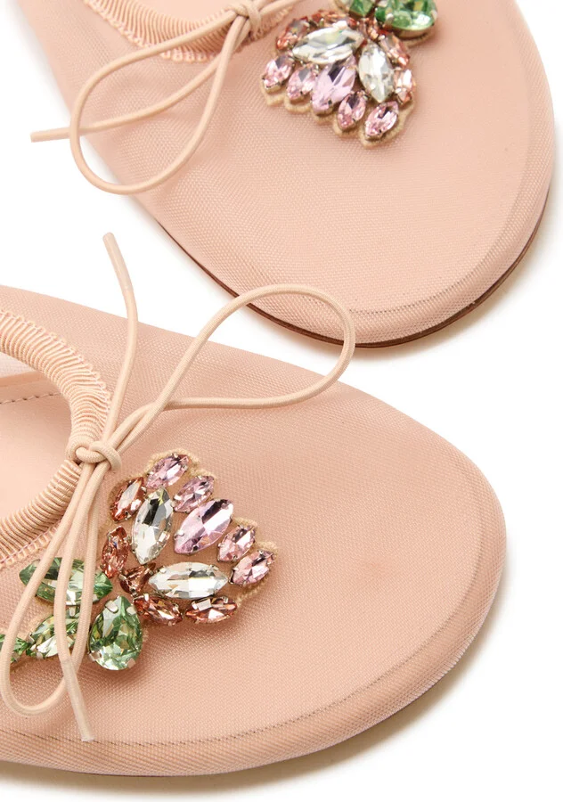 Simone Rocha Crystal-embellished Mesh Ballet Flats - Image 3