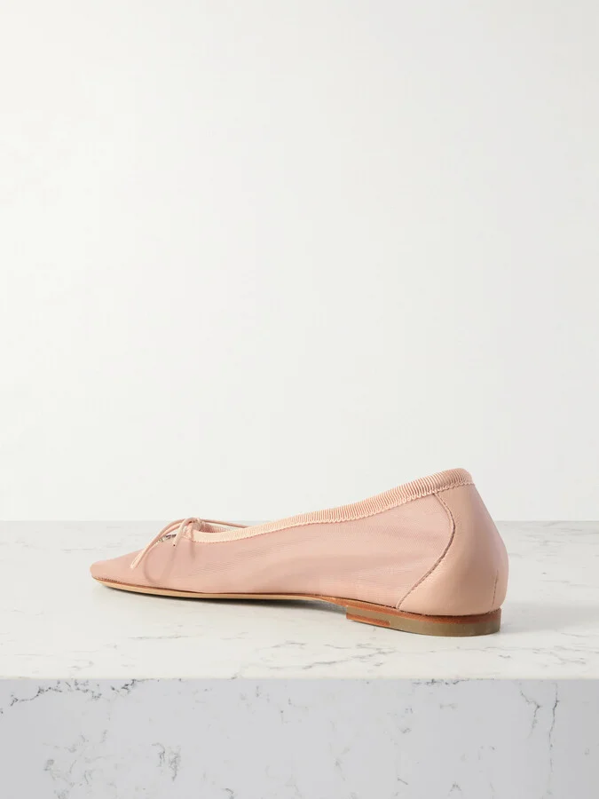 Simone Rocha - Crystal-embellished Mesh Ballet Flats - Pink - Image 3