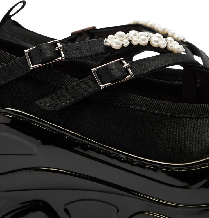 Simone Rocha Embellished Satin Sneakers - Image 4