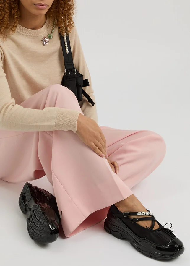 Simone Rocha Embellished Satin Sneakers - Image 5