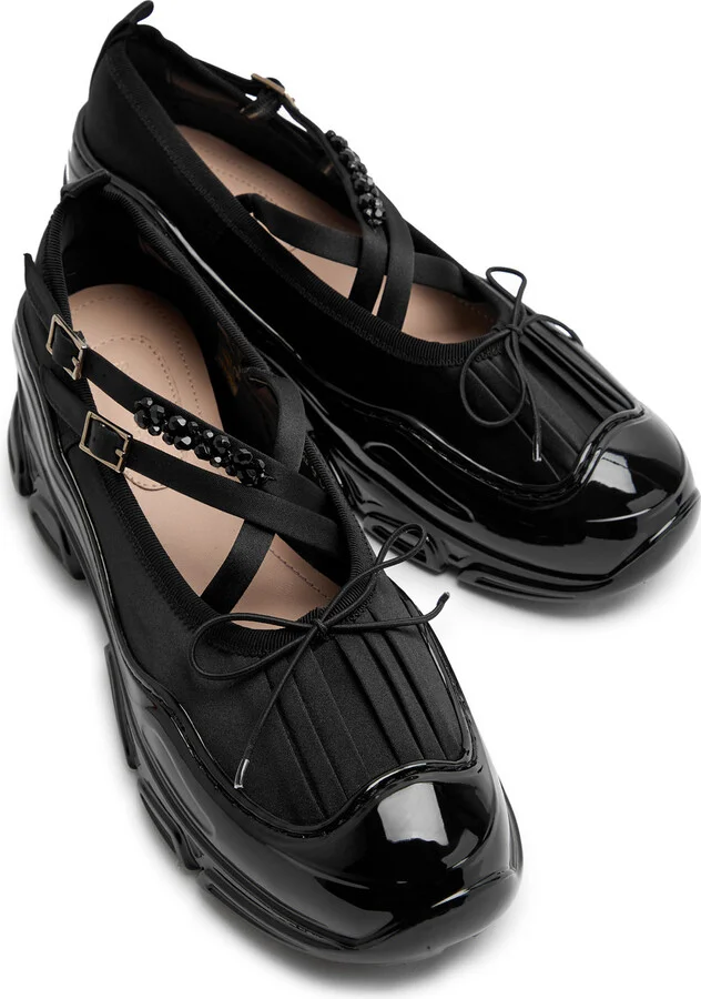 Simone Rocha Embellished Satin Sneakers - Image 3
