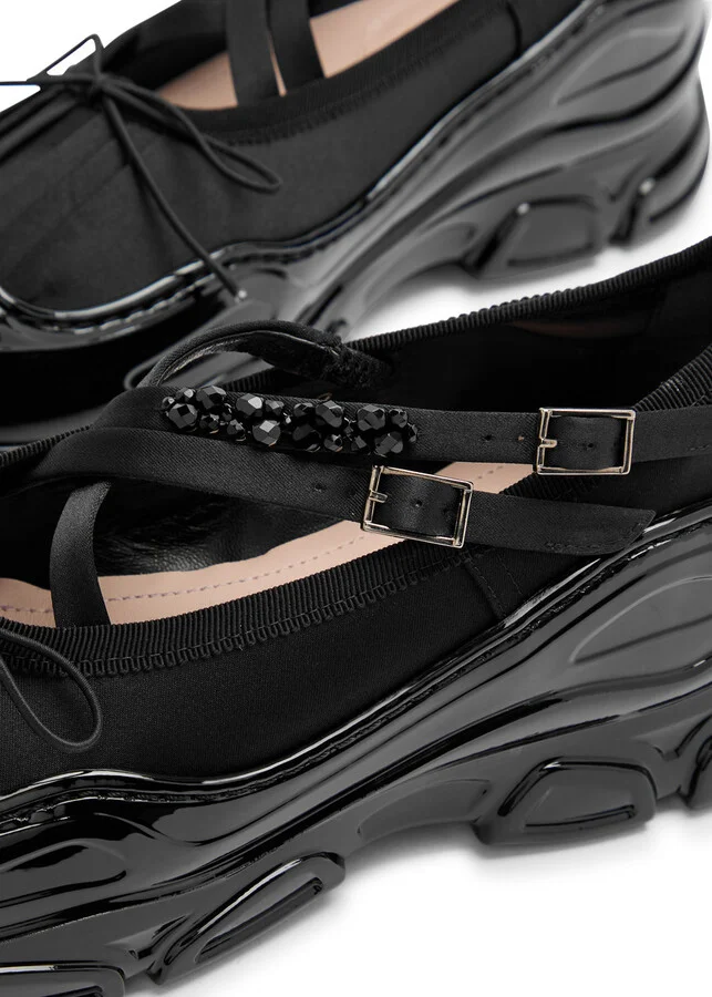 Simone Rocha Embellished Satin Sneakers - Image 4