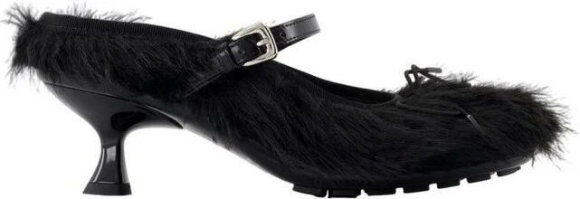 Simone Rocha Faux Fur Grip Mule Pumps