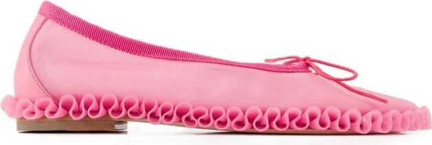 Simone Rocha Frilled Mesh Slip-On Ballet Flats