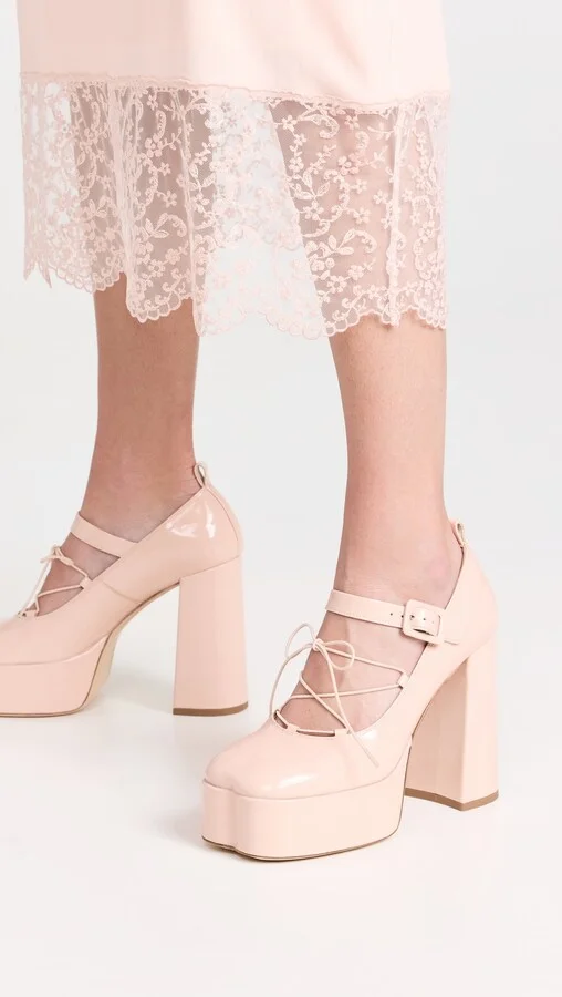Simone Rocha Heart Toe Platform Laceup Ballerina Heels - Image 3