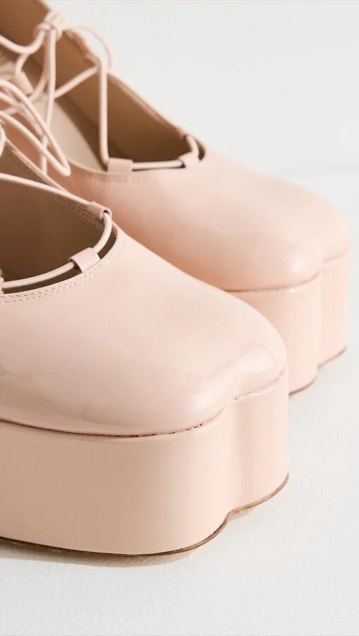 Simone Rocha Heart Toe Platform Laceup Ballerina Heels - Image 4