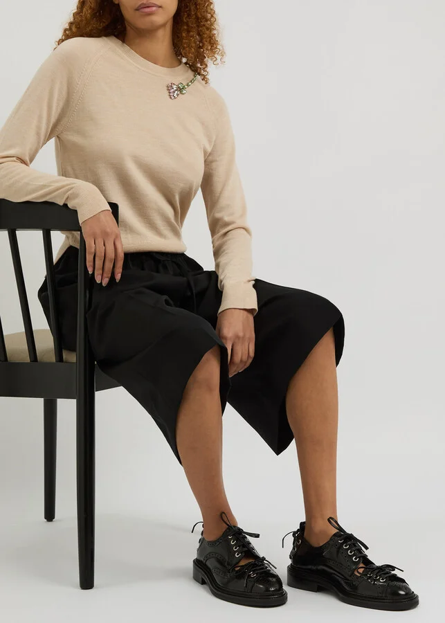 Simone Rocha Lace-up Glossed Leather Brogues - Image 5
